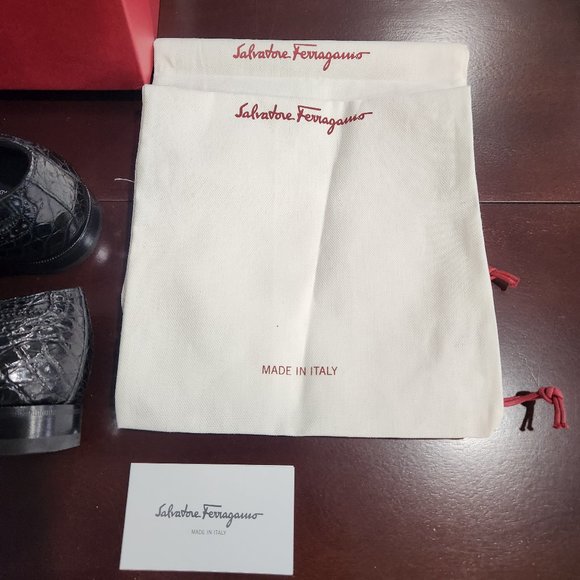 SALVATORE FERRAGAMO Black Crocodile Leather Derby (Black) - Picture 9 of 9